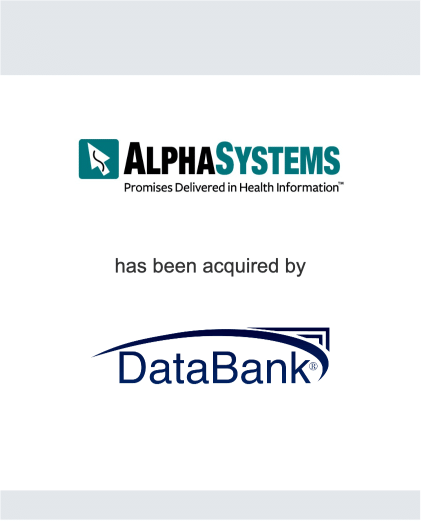 Alpha Systems has been acquired by DataBank IMX, LLC.