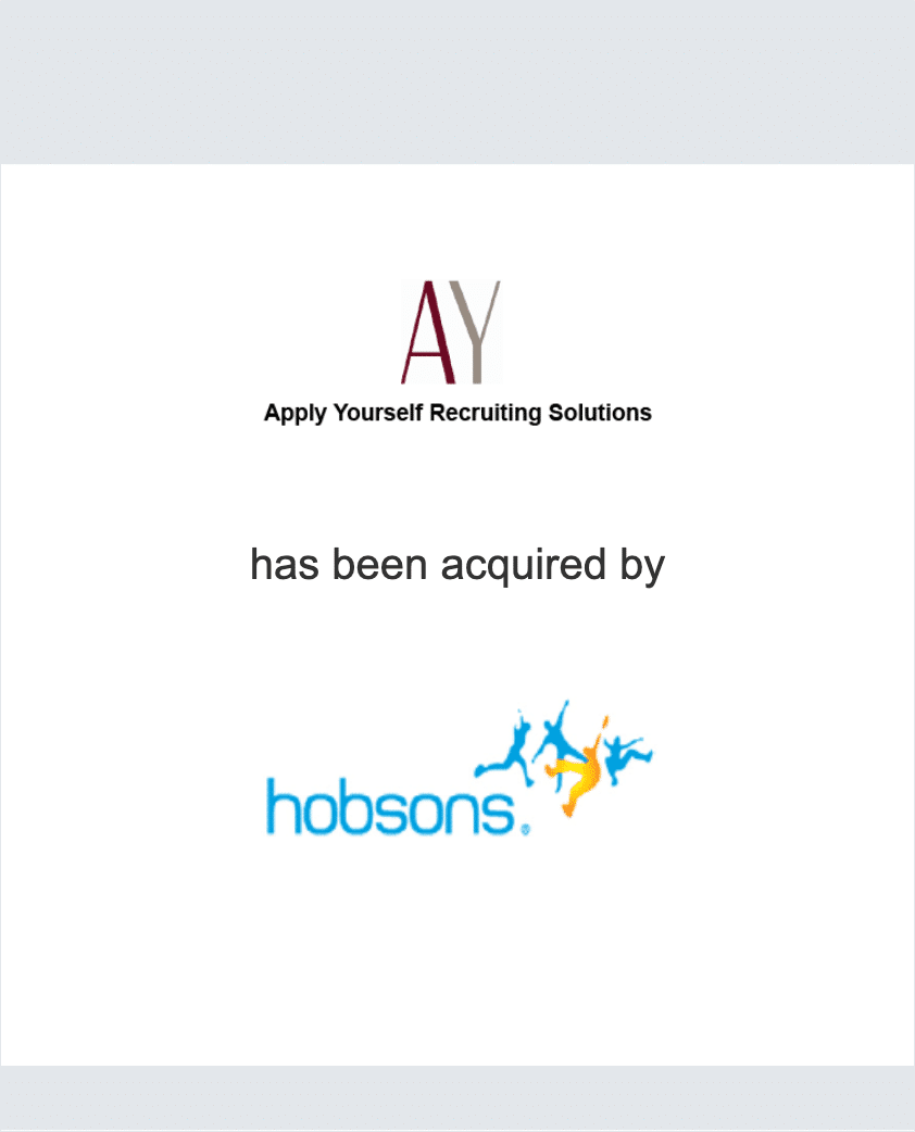 Apply Yourself Recruiting Solutions has been acquired by Hobsons