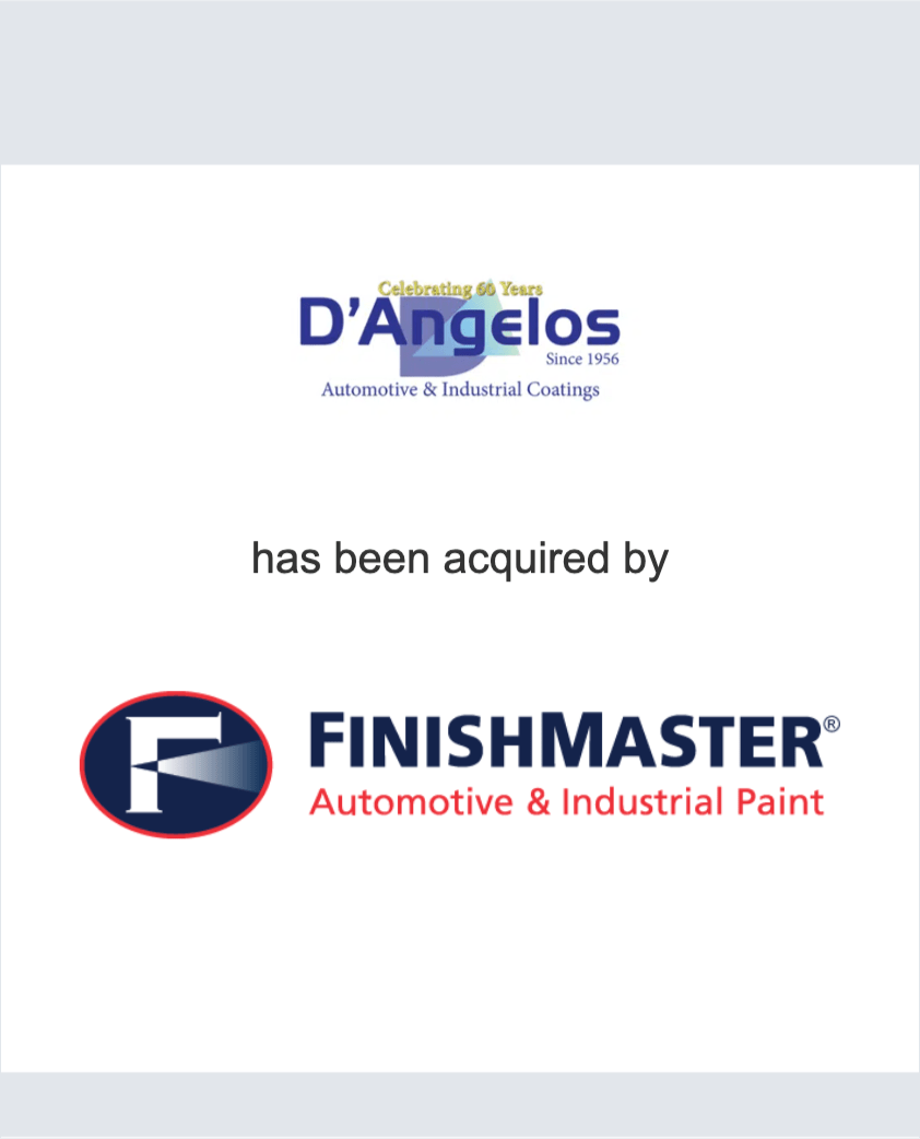 D’Angelos Automotive & Industrial Coatings has been acquired by FinishMaster, Inc.