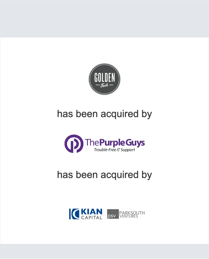 Golden Tech has been acquired by The Purple Guys