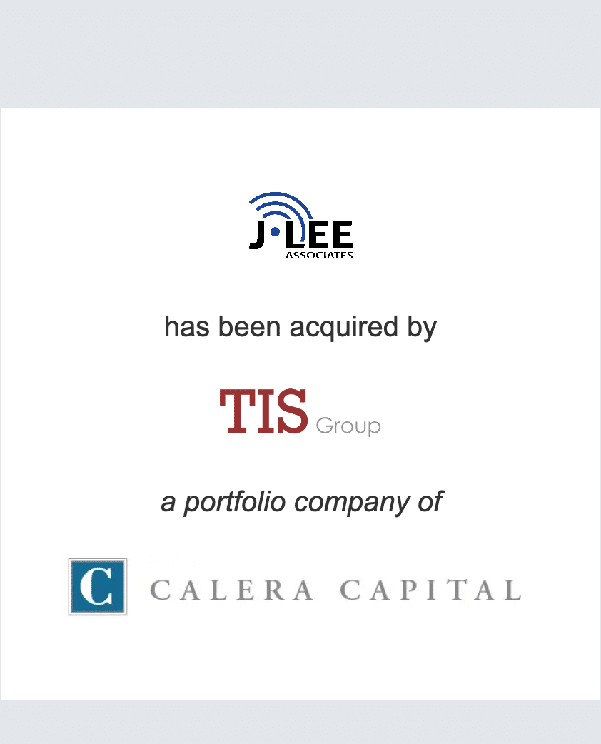 J. Lee Associates has been acquired by Thayer Infrastructure Services