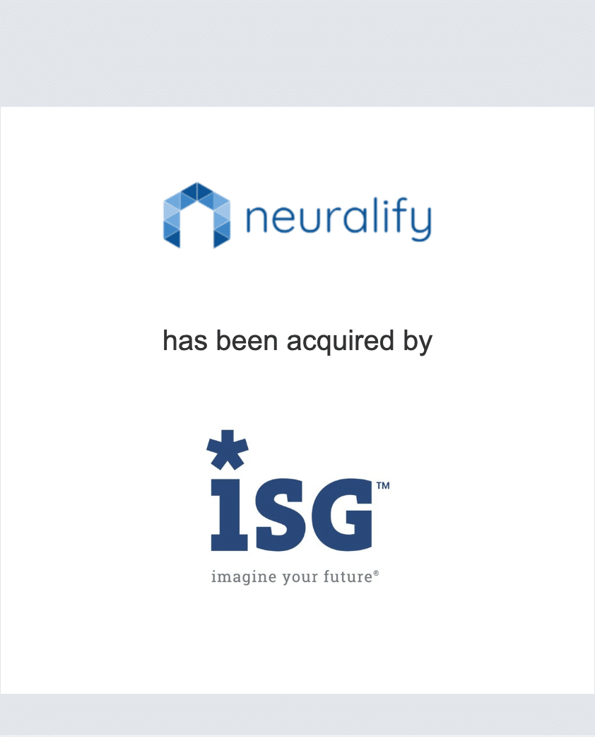 Neuralify has been acquired by ISG