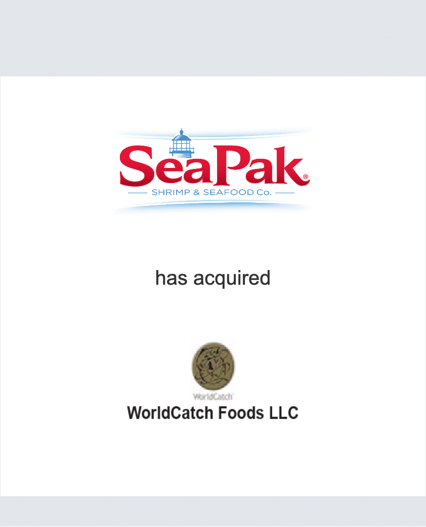 WorldCatch Foods has been sold to Rich-SeaPak